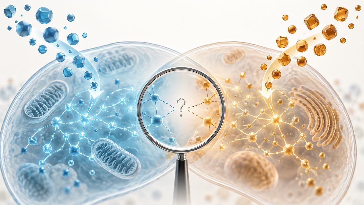 Two distinct metabolic networks viewed through an evidence lens, illustrating uncertainty about combining NMN and resveratrol.