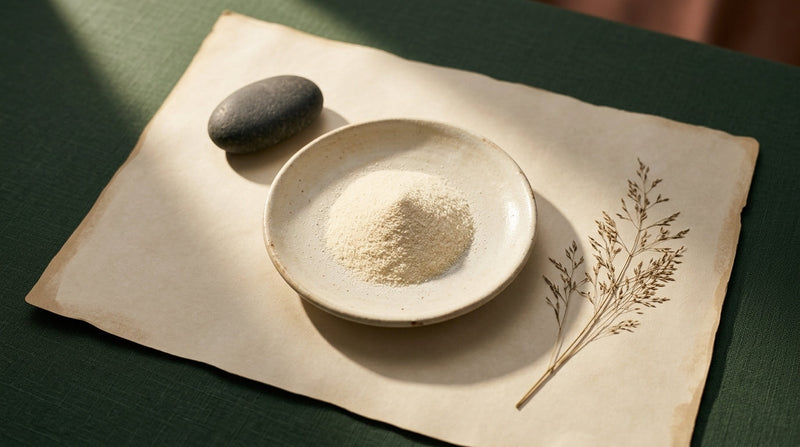Editorial still life representing joint health with collagen powder and mobility imagery