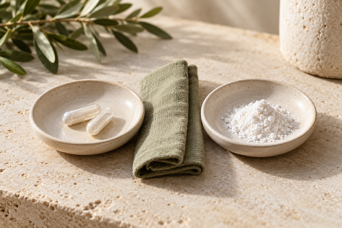 Two generic supplement presentations arranged for a magnesium comparison.