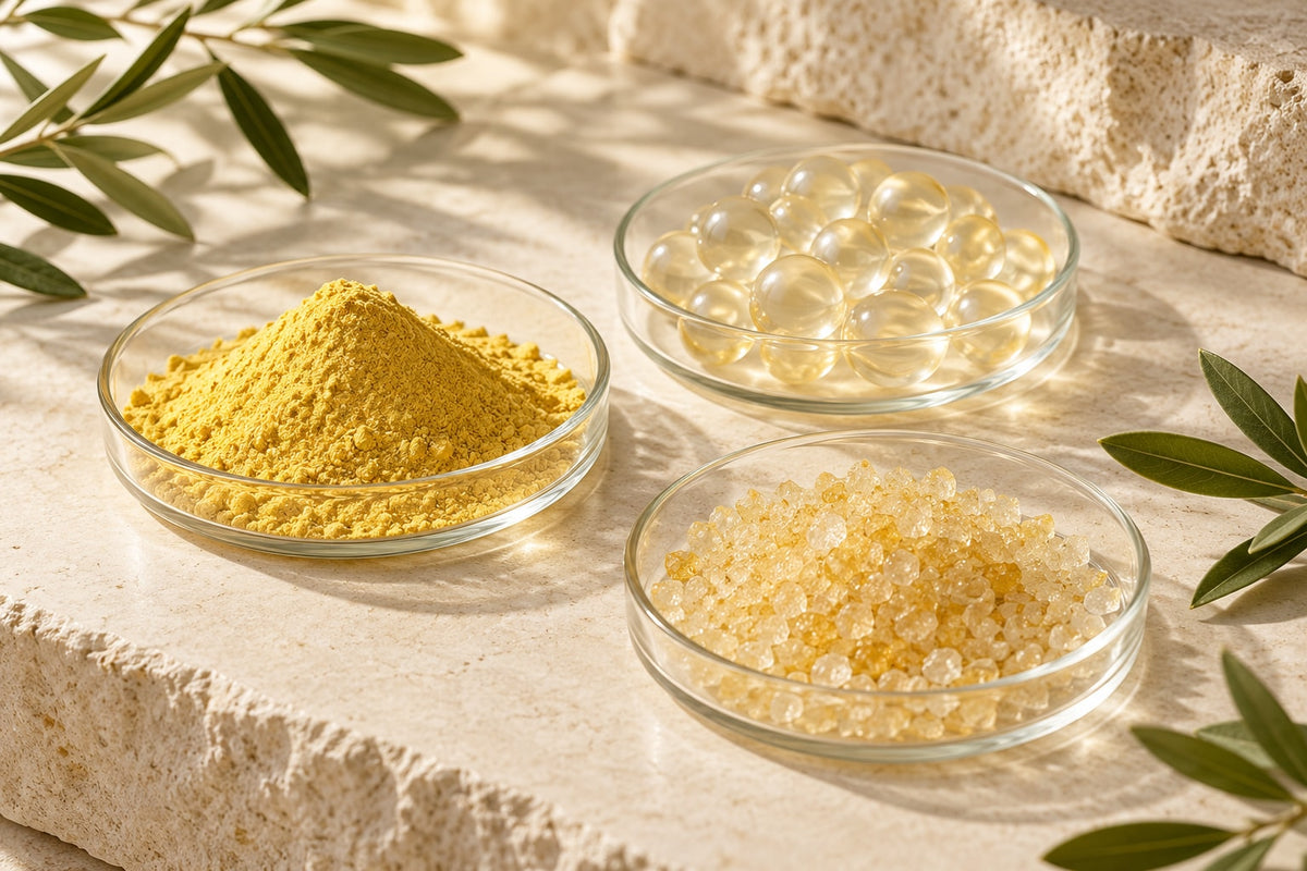 Conceptual materials illustrating different supplement formulation approaches