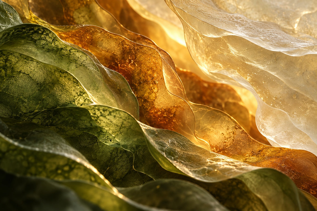 Abstract layered scientific artwork accompanying inflammation research; not an anatomical diagram