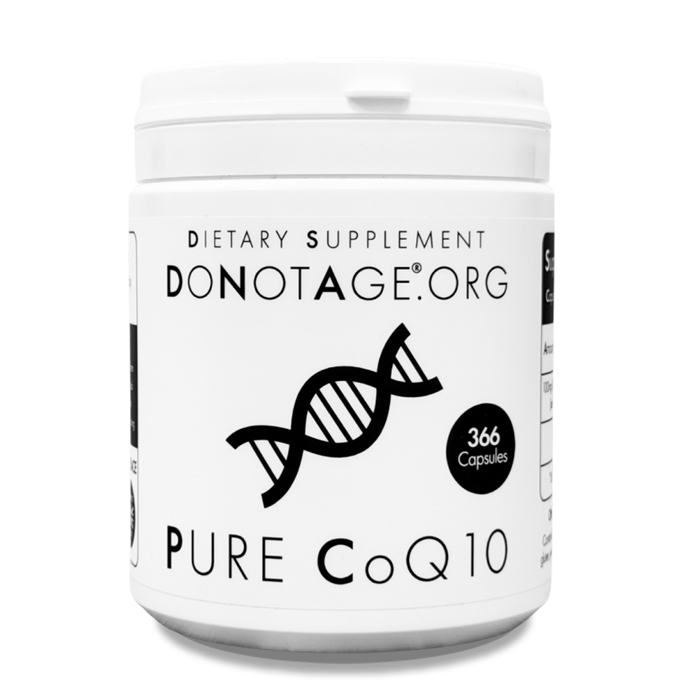 DoNotAge Pure CoQ10 ubiquinol supplement bottle