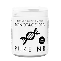 Official DoNotAge Pure NR bottle image; pictured pack contains 366 capsules.