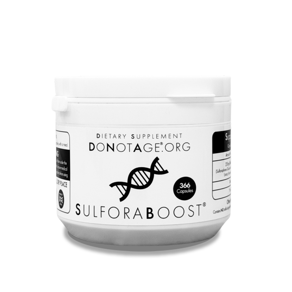 DoNotAge SulforaBoost supplement with broccoli-seed glucoraphanin and active myrosinase